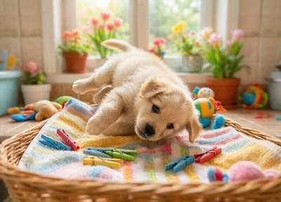 Laundry Basket Pup