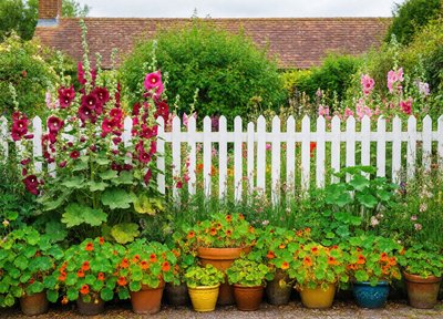 Hollyhock Fence