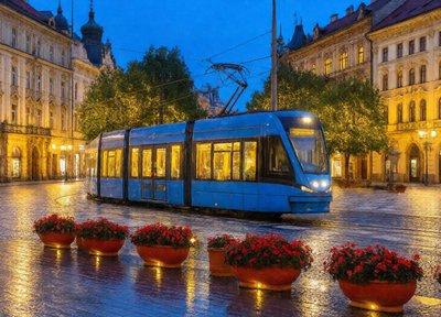 Tram at Twilight