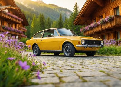 Yellow Alpine Coupe