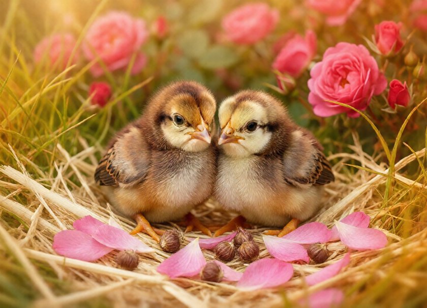 Two Fluffy Chicks