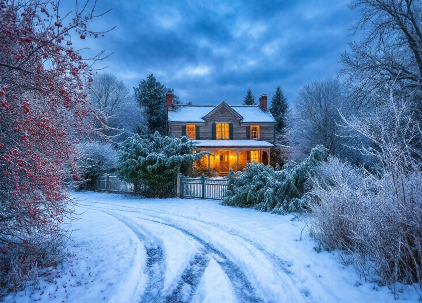 Snowy Farmhouse Glow