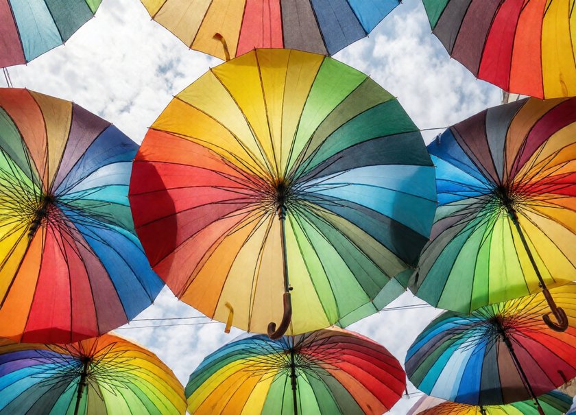 Rainbow Umbrella Canopy