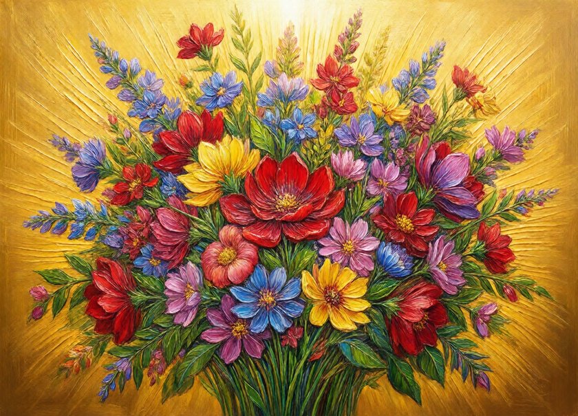Painted Spring Flowers