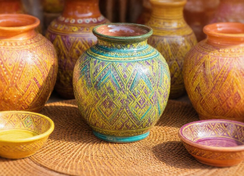 Painted Ceramic Vases